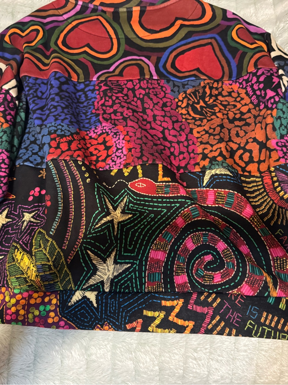 FARM Rio Multicolor Patterned Sweatshirt - Purple, Pink, Green, Orange, Black - Picture 2 of 4